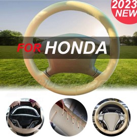 CHUSYYRAY 15" (38cm ) Genuine Leather car steering Wheel cover For Honda Accord CR-Z CR-V