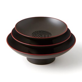 Takenaka Fukue Cup Set of 3, Black, Small φ3.1 x 1.0 inches (7.8 x 2.5 cm), Medium φ3.5 x 1.1 inches (9 x 2.8 cm), Large Diameter 4.1 x 1.3 inches (10.5 x 3.3 cm)