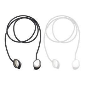 2 correas de silicona antipérdida para auriculares inalámbricos compatibles con Galaxy Buds/Buds Plus, correas para auriculares, correa antipérdida, cuerda para el cuello, color blanco y negro