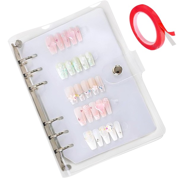 EHERDM Transparent Press On Nail Organizer Book Press On Nails
