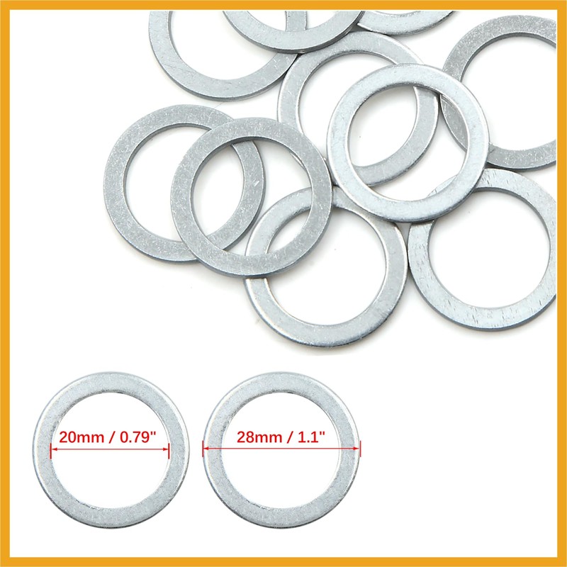 Partuto 10pcs Oil Crush Washers Drain Plug Gaskets 20mm ID.