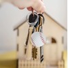 Baseball Bat And Ball Keyring Keychain