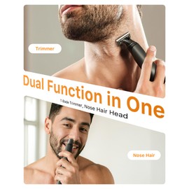 [2026 Upgraded] Body & Nose Hair Trimmer Kit, [All-in-One] Travel Beard Electric Shaver for Men, USB-C Fast Charging, Rechargeable Painless Razor Cordless Waterproof Wet/Dry, Black(Solo)
