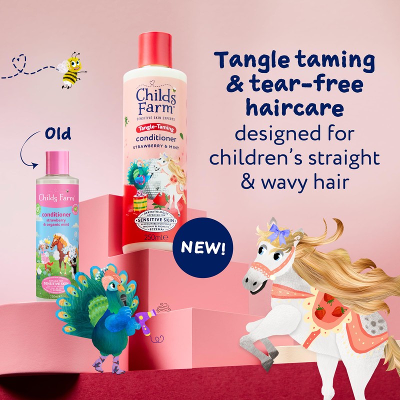 Childs Farm Tangle Taming Conditioner, Straight or Wavy Hair, Gentle,