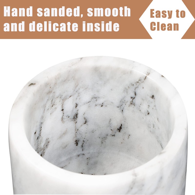 NHKRTE Marble Salt Cellar Set, 2 PCS 11oz Salt and