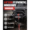 EZUVITA 1/4" x 50ft Synthetic Winch Rope Kit