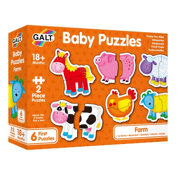 Galt Toys, Baby Puzzles - Farm, Jigsaw Puzzles for Kids, Ages 18 Months Plus