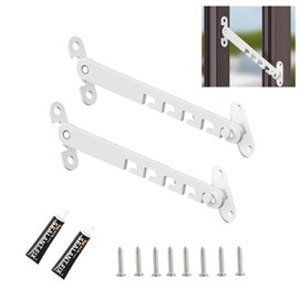 Set of 2 Window Stoppers Window Latch 18 cm Window Stopper Metal Window Lock for Tilting Window Shutter Lock Window Open Holder Window Latch for Adjusting the Window Oven, White