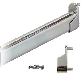 48" Oval Closet Rod Kit | Chrome | Rear Pin End Brackets & Hardware | Heavy-Gauge Steel | 1 Kit | Desunia