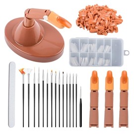 Nail Practice Finger for Acrylic Nails Flexible Never Fall Off Nail Training Adjustable Hands Kits Acrylic Replaceable Nail Tips Nail Art Brush Complete Tools Kit for Beginners DIY Home Use