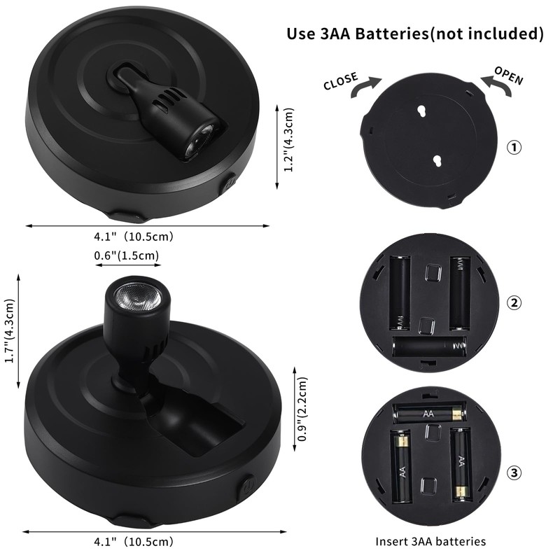 HOFUY 4-Pack Wireless LED Spotlight Battery Operated Picture Lights, Puck