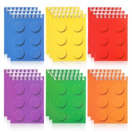 24 Pack Building Block Mini Notebooks Brick Themed Notebooks Classroom Reward Notepads Bulk Brick Inspired Party Favors Puzzle Block Themed School Decor For Girls Boys Teacher Classroom Party Supplies