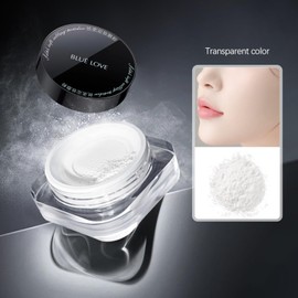 BLUE LOVE Loose Setting Powder for Oily Skin, Long-Lasting Oil Control Makeup, Waterproof Compact for a Smooth Finish (Transparent)
