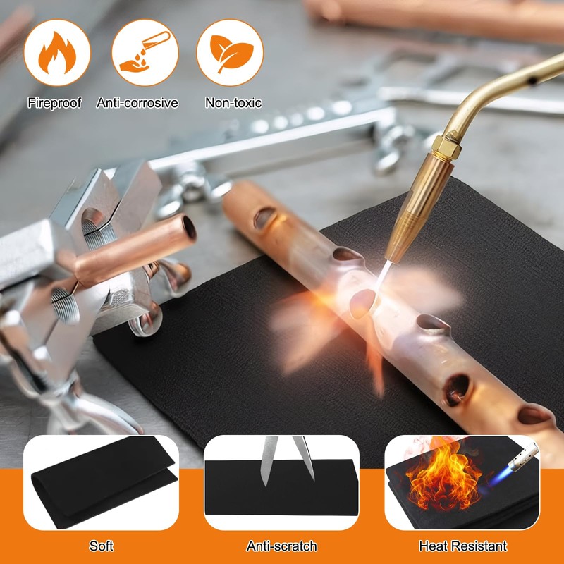 GMHLLES 2 Pcs Welding Blanket Fireproof Mat Heat Resistant Material