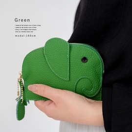 VITAFELICE vnsz-609n Women's Coin Case with Key Ring (Elephant), green