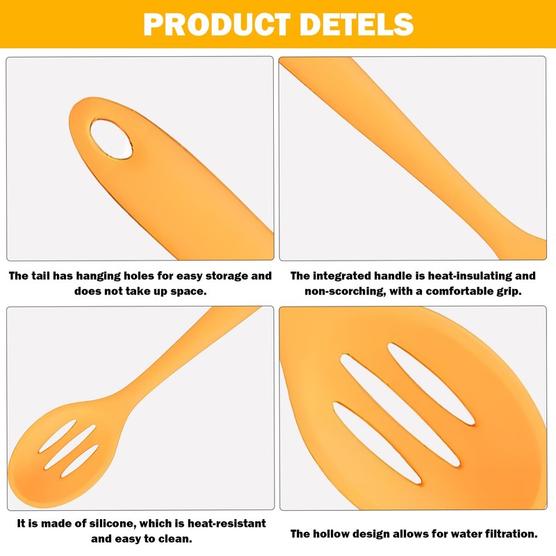 4 Pcs Slotted Spoons For Cooking,Nonstick Mixing Serving Spoons,For Kitchen