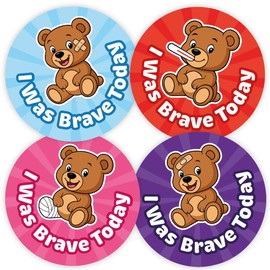 Pack of 144 Teddy Bear Bravery Stickers For Children (30mm) Bravery Reward Stickers For Teachers, Doctors, Nurses, Dentists, MyClassroom