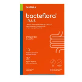 Olonea BACTEFLORA PLUS, HIGH CONCENTRATION OF BROAD SPECTRUM OF PROBIOTICS& PREBIOTICS FOR HEALTH AND SMOOTH BOWEL FUNCTION 10CAPSULES