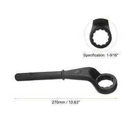 HARFINGTON Offset Box End Tubular Handle Wrench 1-9/16" CR-V 12 Point Offset Single End Torx Wrench High Neck Tubular Box Wrenches for Tightening Remove Screws and Fasteners, Black
