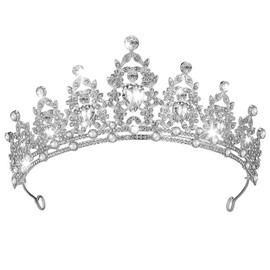 TOVINANNA Lightweight Princess Tiara Crown Rhinestone Headband Bridal Wedding and Party Hair Jewelry