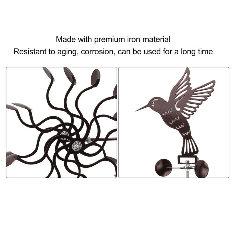 Wind Spinner, Decorative Windmill Hummingbird Wind Spinner with Stake, Outdoor