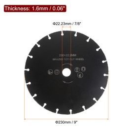 HARFINGTON Carbide Wood Cutting Discs, 9" Carbide Multi Wheel Vacuum Brazed Carbide Cut-Off Wheel Blade with 7/8" Arbor for Wood, Plastic, Rubber and Tire Cutting