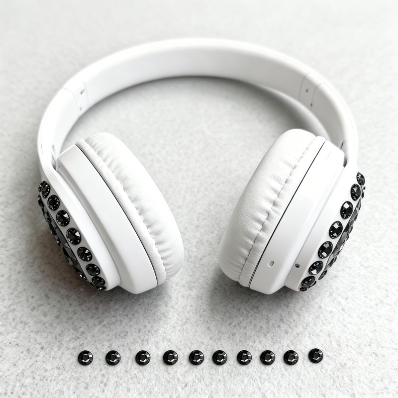 1792pcs Self Adhesive Face Gems Rhinestones Stickers Silver Black Hair