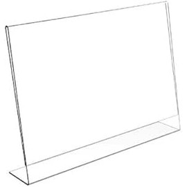 My Shopfittings Slant Back Acrylic Sign Holder A4, Landscape Frame for Signs, Brochures, Flyers, Menus, Posters - Clear Plastic Display Stand for Home, Office, Store - Multipacks Available (2)