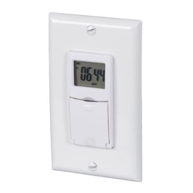 in Wall Digital Timer Switch,Indoor Use, 7 Day, Programmable Digital Switch Timer for Lights, Fans, Motors, Neutral Wire Required, ETL Listed,Heavy Duty,White