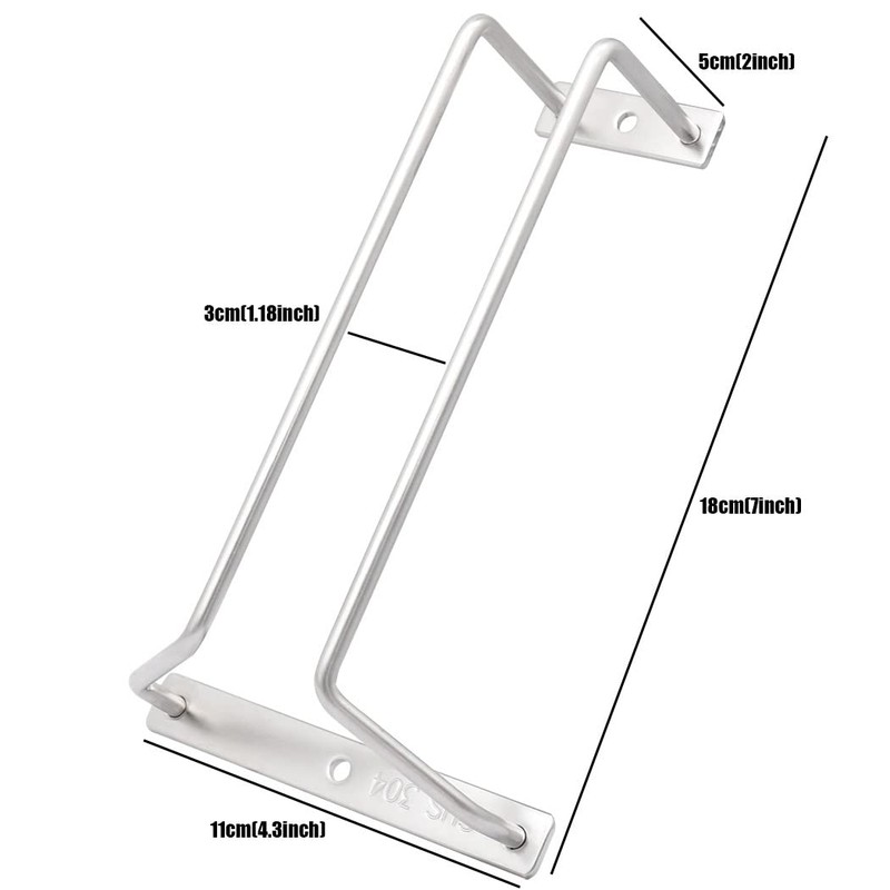 zoohot 7-Inch Wine Glass Rack, Under Cabinet Wine Glass Holder