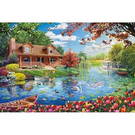 Angelo Bonito 1000 Piece Jigsaw Puzzle, Swan River of Shiny, 19.7 x 29.5 inches (50 x 75 cm)