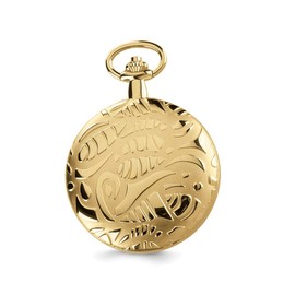 Sonia Jewels Charles Hubert Gold Men's Finish Brass White Dial Pocket Watch 14.5"