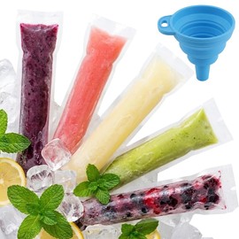 150 PCS Bolsa Para Bolis, Bolsas Paletas de Hielo | Bolsitas para bolis reutilizables 28x5.5 cm.Ideales para jugos,yogurt,smoothies.sellado hermético,