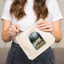 Lantern Press Durango, Colorado, Moose and River Rapids, 100% Cotton Zipper Pouch, Travel Accessory, Go Bag