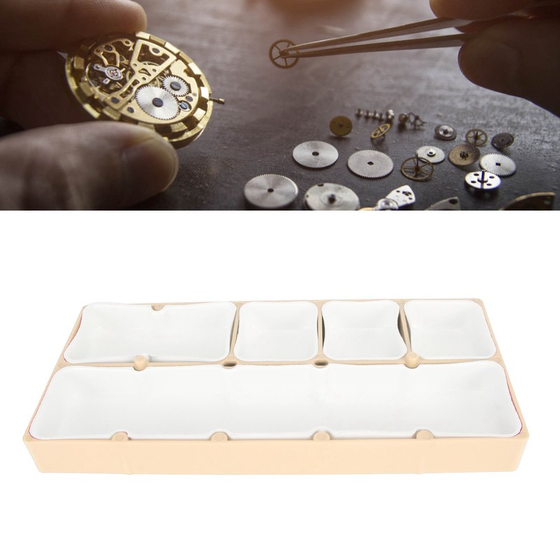 Watch Parts Storage Box Stackable 5 Compartments Acrylic Rubber Watch