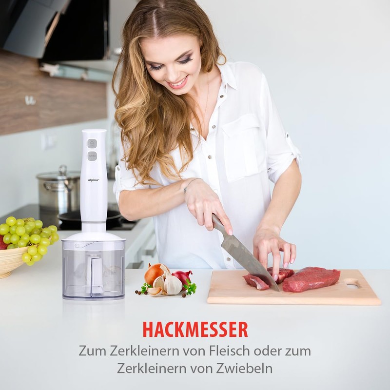 alpina Hand Blender Set - Purée Stick Chopper - Hand