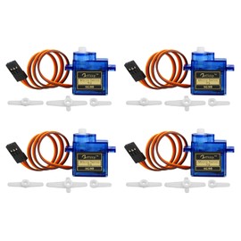 Beffkkip 4Pcs SG90 9g Micro Servos for RC Robot Helicopter Airplane Controls Car Boat