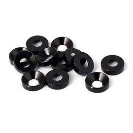 uxcell M5 5mm Flat Head Screw Bolt Aluminum Countersunk Washers Black 12 Pcs