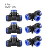 sourcing map Plastic Tee Push to Connect Tube Fittings 12mm