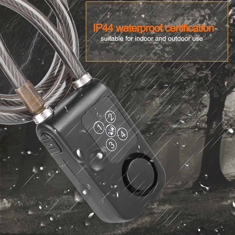 110dB Smart Waterproof Password Bicycle Lock Anti theft Alarm Lock