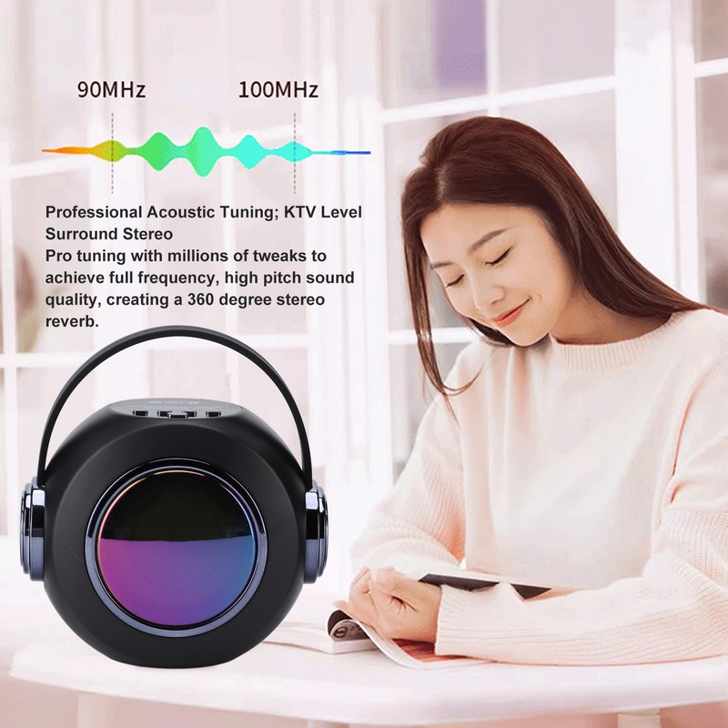 Bluetooth Mics Speaker Set with Colourful Light Effect Noise Reduction