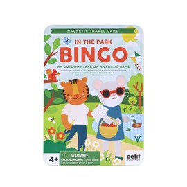 Petit Collage: Magnetic Bingo - in The Park | Outdoor Bingo Set, Find The Items at The Park | Includes Travel Tin for On-The-go Play| Great for Kids 4+