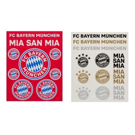 FC Bayern München Set of 2 Sticker Cards – Lettering & Logo – 21 Individual Stickers FCB