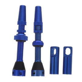 Totority 4pcs Blue Tubeless Tire Valve Stem Set with Core Remover Tool Stable Air Pressure Bicycle Tubeless Stem for Mountain and Road Bikes Leak Resistant with Antipuncture Liquid