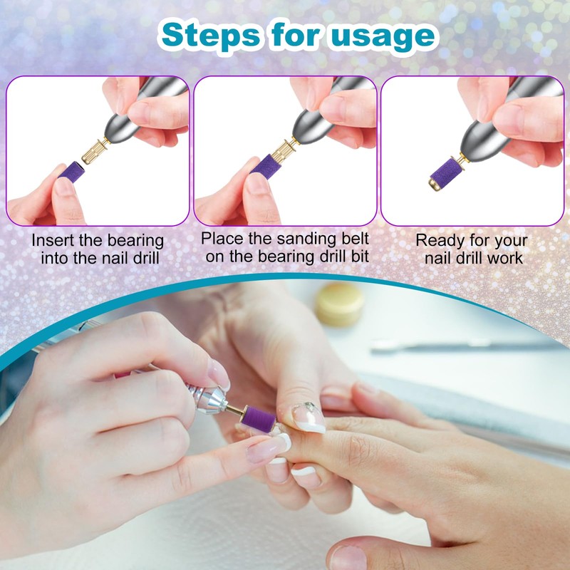 Pack of 200 Nail Cutter Attachments, Sanding Sleeves Nail Cutter,