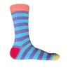 Cozy Flair 6 Pairs Men's Colourful Striped Cotton Rich Crew