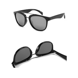 LANLANG Polarized Sunglasses for Men Women Driving Beach Hiking Cycling Fashion Design Anti-UV UV400 TR Frame Anti-glare, black