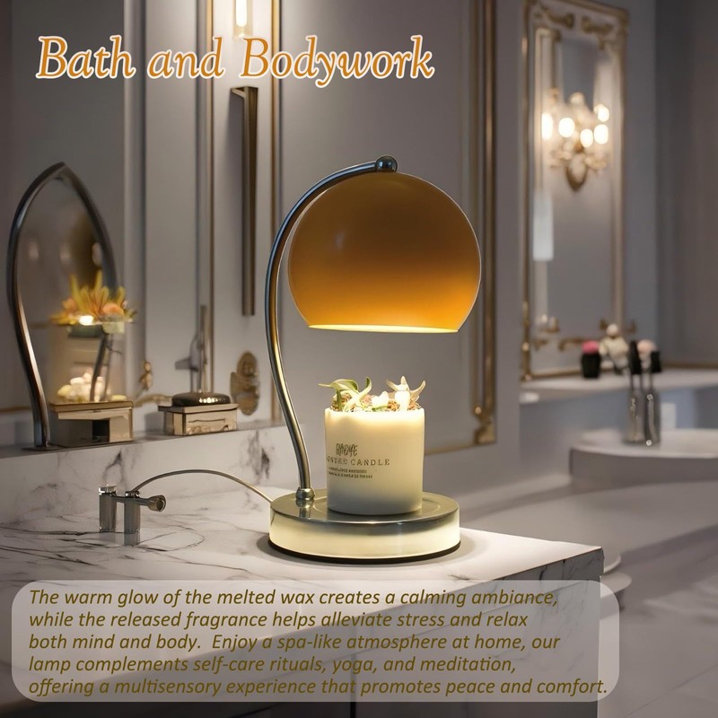 WARMCITY Candle Lamp Warmer, Wide Base Scented Candle Warmer with