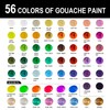 HIMI Gouache Paint Set, 56 Colors×30ml, Unique Jelly Cup Design,