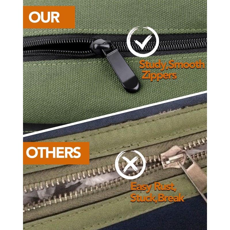 Wessleco Tool Roll Up Pouch - 16oz Canvas Multi-Purpose Wrench